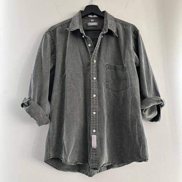 Geoffrey Beene 100% Cotton Men's Gray Button Down Shirt Size 16 1/2 - Picture 3 of 7